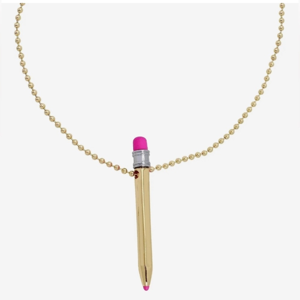 NWT ⚜️✏️⚜️Betsey Johnson pencil pendant long - Picture 1 of 8